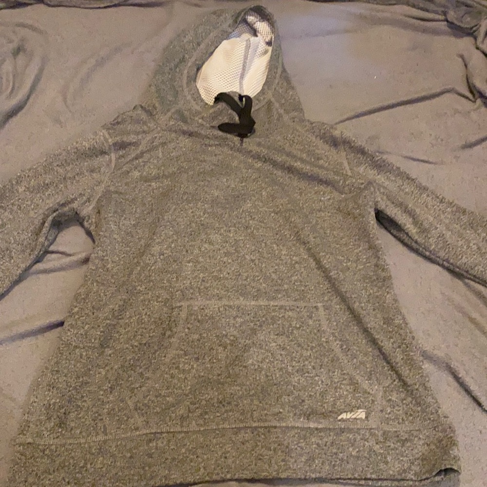 Gray sweatshirt with hood